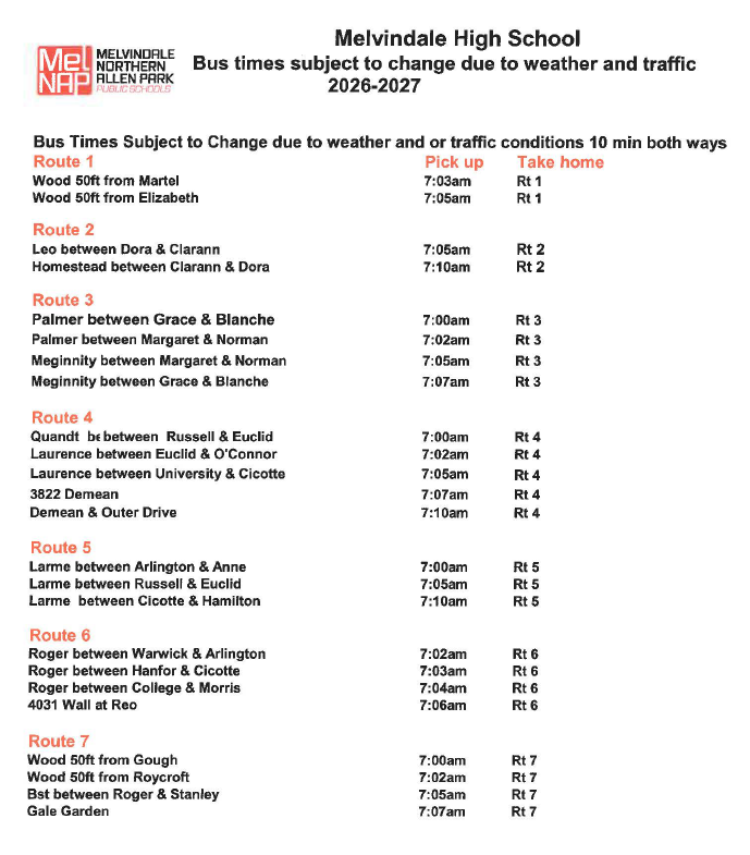 High School Bus Route 26-27