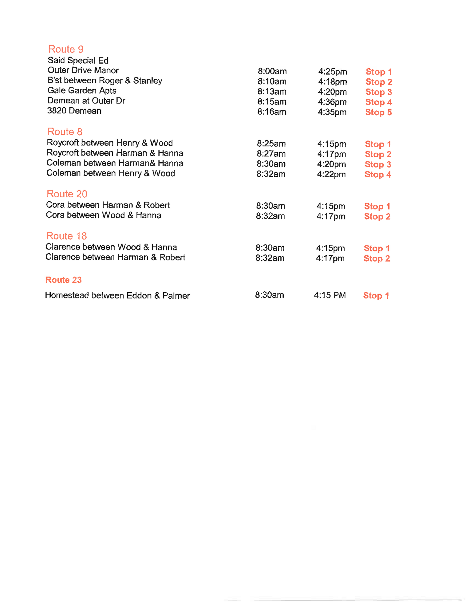 Said Bus Route